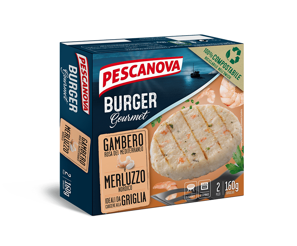 Imamgine di Burger Gourmet Gambero e Merluzzo